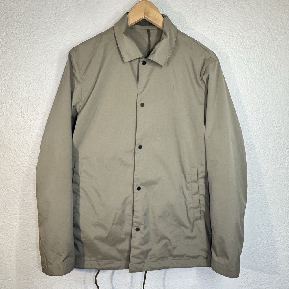 PLST Japan Jacket Lightweight Olive Green Snap Front Utility Minimalist Men M